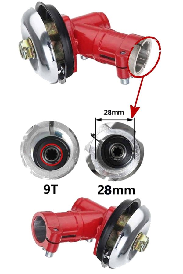 Swazer Motorlu Tırpan Redüktör 28mm 9 Diş Tırpan Şaft Başlık - Görsel 2