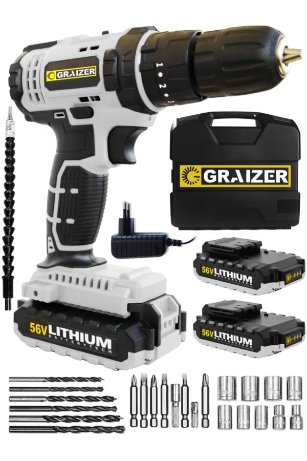 Graizer Germany Technology X-rs 56 V 5 Ah Darbeli Çift Akülü Şarjlı Vidalama Matkap 27 Parça Set