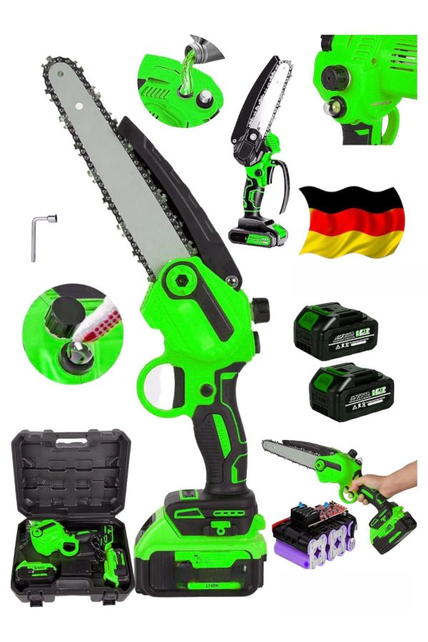 SCHUTZENGER ALMAN 906 RP 10 PİLLİ OTOMATİK YAĞLAMALI ÇİFT BATARYALI ZİNÇİRLİ ODUN DAL BUDAMA MAKİNASI 20 CM PALA