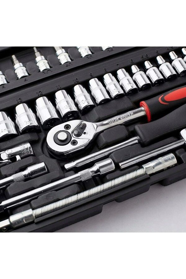 Premium 46 Parça Mini Lokma Takımı Otomatik Cırcırlı 1/4" Set Yüksek Kalite Kombinasyon Alet Seti - Görsel 3