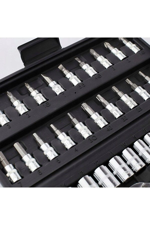 Premium 46 Parça Mini Lokma Takımı Otomatik Cırcırlı 1/4" Set Yüksek Kalite Kombinasyon Alet Seti - Görsel 4