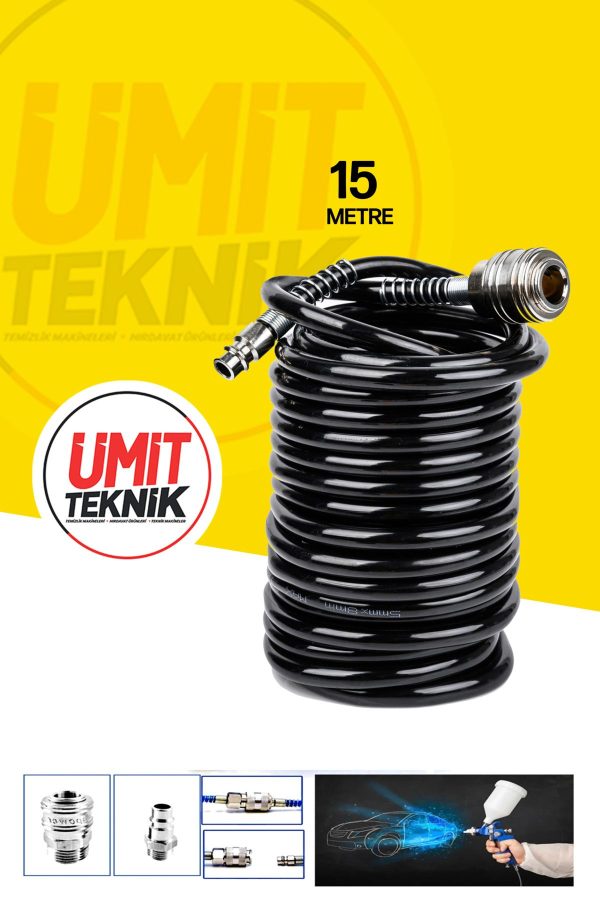 Premium Gölge Üstten Depolu Metal Paslanmaz Detay Tabancası 150 Cc / 0,8 Mm 15mt Hortum jak Takım - Görsel 4