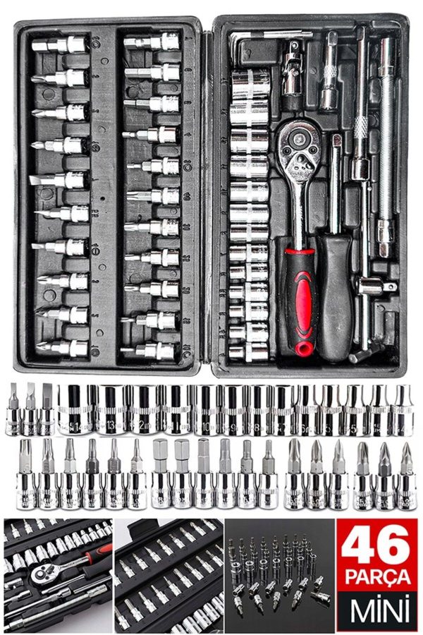 Yüksek Kaliteli 1/4" Wrench Set: Profesyonel Kullanım İçin Özel Tasarım 46 Parça Mini Lokma Takımı