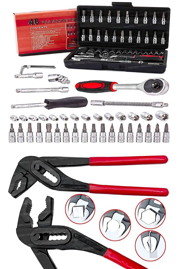 47Parça Mini Lokma Takımı Otomatik Cırcırlı 1/4" Wrench Set Yüksek Kalite Kombinasyon Ford Pense Set