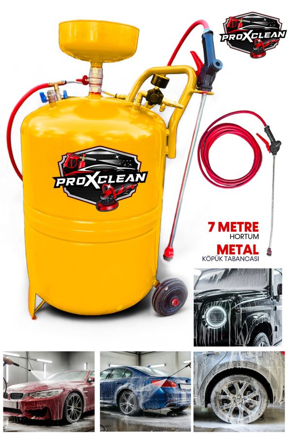 100 Litre Proxclean Köpük Tankı Köpük Püskürtme 7 Metre Hortum Metal Tabancalı