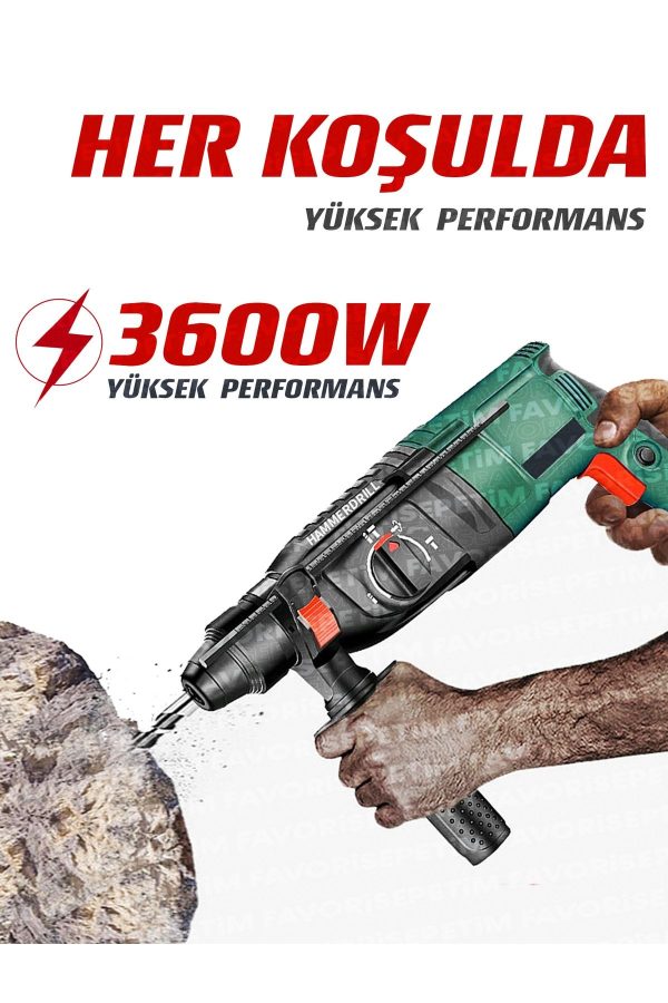 Profesyonel 3600w Bakir Sargili Kırıcı Delici Hilti Matkap 5,9 Çantalı 5 Adet Uç Mandren Hediye - Görsel 5