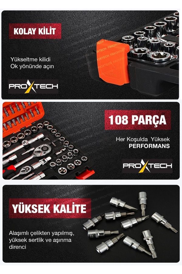 Profesyonel 108 Parça Çok Fonksiyonlu 1/2 Ve 1/4 Cırcırlı Lokma Anahtar Takımı Bits Uç Full Set - Görsel 2