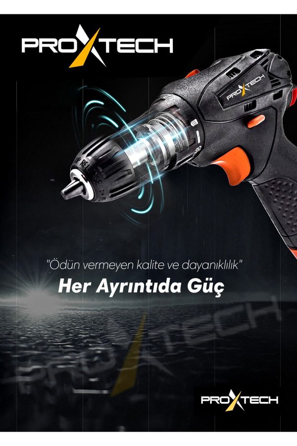 Pro Yüksek Kalite Geliştirilmiş Motor Premium Lityum Akülü Vidalama Şarjlı Matkap Aksesuar Seti - Görsel 2