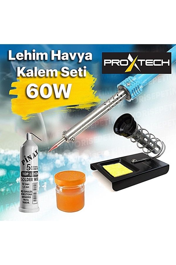 Full Takım 60w Lehim Makinesi - Kalem Havya -leyim Tel -pasta Stand -silikon Tabancası,lehim Pompası - Görsel 3