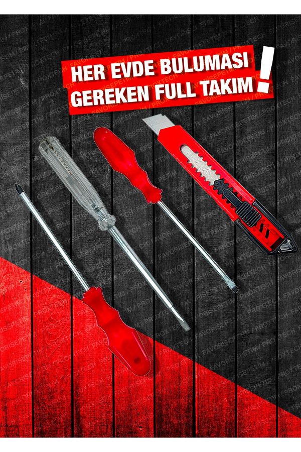 13 Pcs Full Takı El Aleti Kiti Pense Kombin,3 Metre,maşalıboruanahtarı,yıldız,düz,çekiç Tamir Kit - Görsel 3