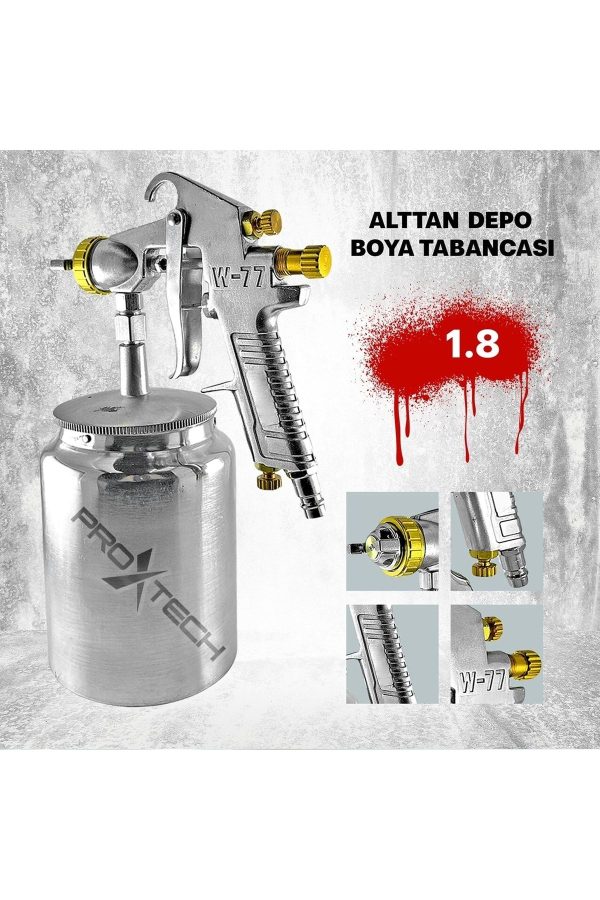 Bhd Alttan Depolu Profesyonel 1.8 Mm 1000 Cc Boya Sprey Tabancası - Görsel 4